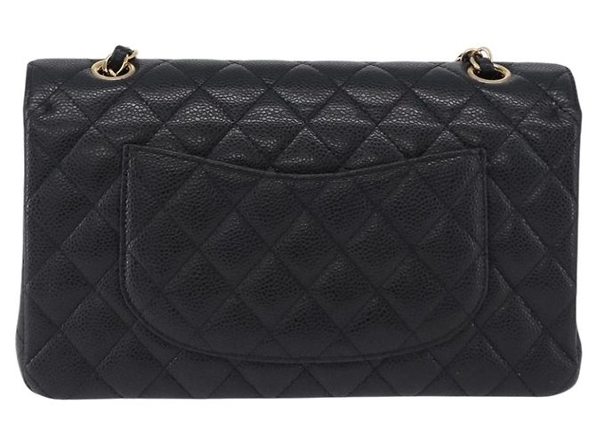 Borsa a tracolla CHANEL Chain Matelasse Pelle Caviar Nero Oro CC Auth ka5697SAM D'oro - vista 3