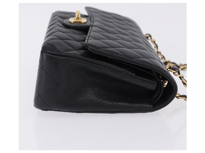 Borsa a tracolla CHANEL Chain Matelasse Pelle Caviar Nero Oro CC Auth ka5697SAM D'oro - vista 4