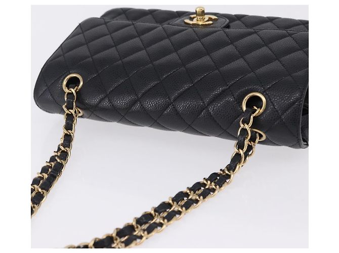 Borsa a tracolla CHANEL Chain Matelasse Pelle Caviar Nero Oro CC Auth ka5697SAM D'oro - vista 6