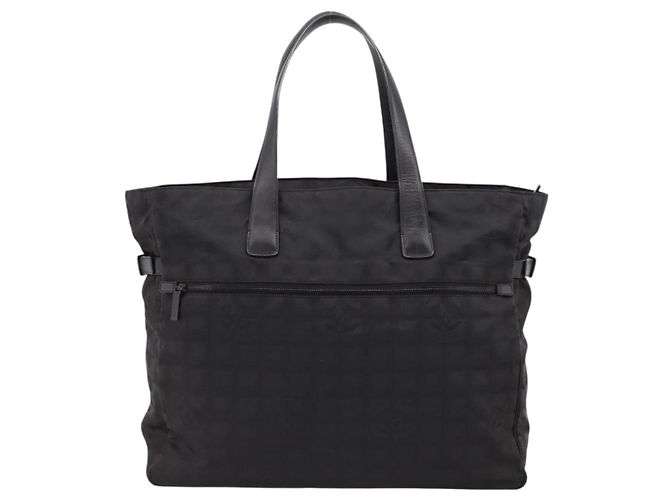 Borsa Tote CHANEL New Travel Line in tela nera e argento CC Auth ka5632 Nero - vista 3