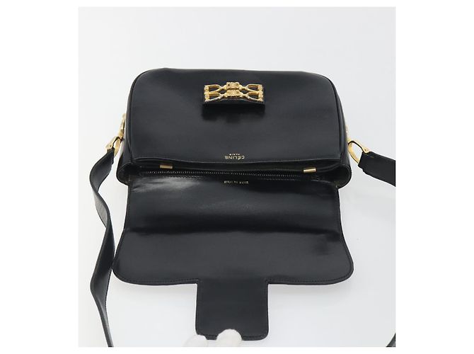 Céline Borsa a tracolla CELINE in pelle nera e oro Auth 194301 Nero D'oro - vista 15