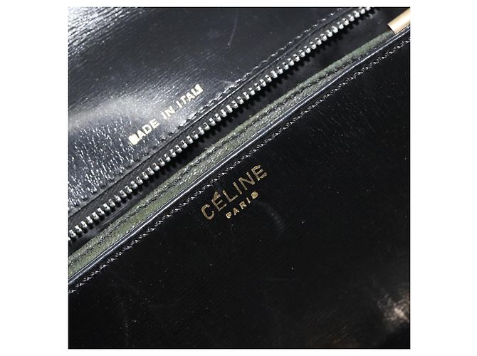 Céline Borsa a tracolla CELINE in pelle nera e oro Auth 194301 Nero D'oro - vista 16