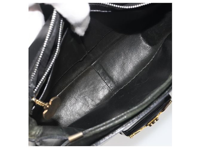 Céline Borsa a tracolla CELINE in pelle nera e oro Auth 194301 Nero D'oro - vista 17
