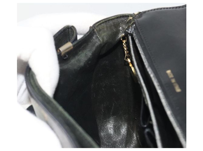 Céline Borsa a tracolla CELINE in pelle nera e oro Auth 194301 Nero D'oro - vista 19