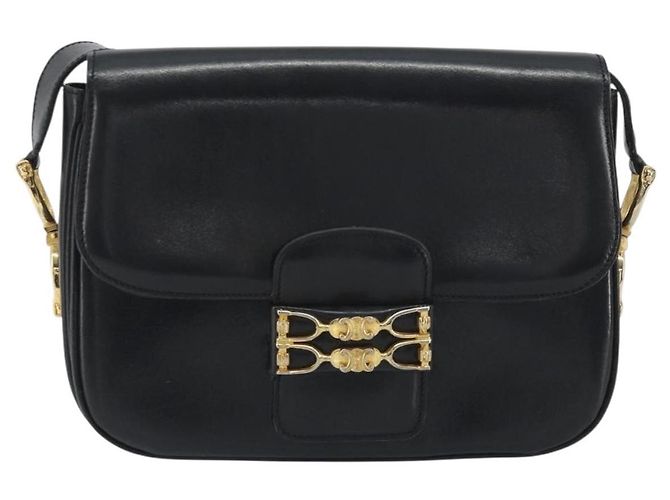 Céline Borsa a tracolla CELINE in pelle nera e oro Auth 194301 Nero D'oro - vista 2