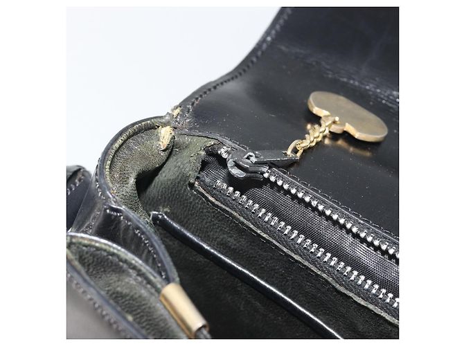 Céline Borsa a tracolla CELINE in pelle nera e oro Auth 194301 Nero D'oro - vista 21