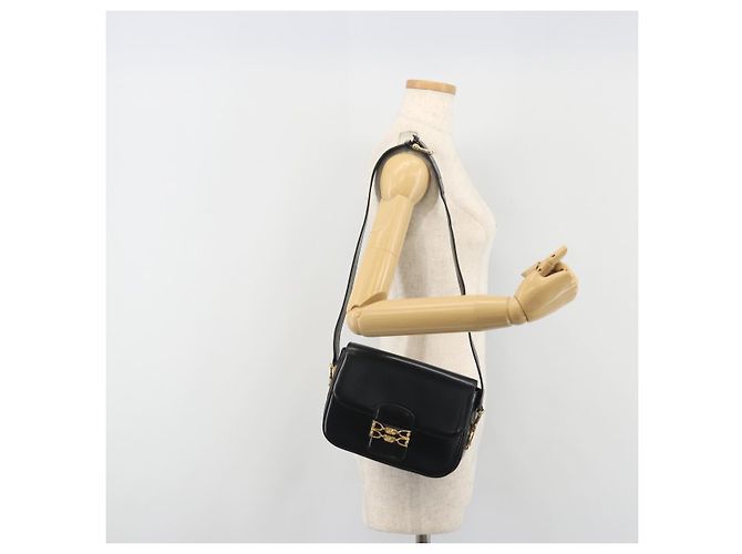 Céline Borsa a tracolla CELINE in pelle nera e oro Auth 194301 Nero D'oro - vista 25