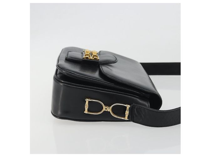 Céline Borsa a tracolla CELINE in pelle nera e oro Auth 194301 Nero D'oro - vista 4