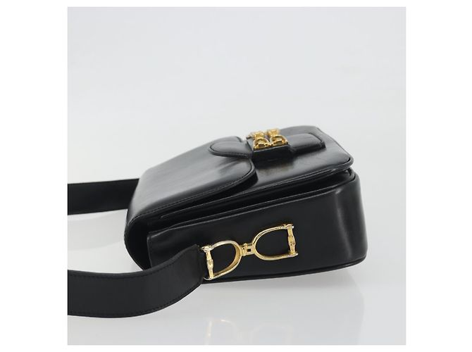 Céline Borsa a tracolla CELINE in pelle nera e oro Auth 194301 Nero D'oro - vista 5