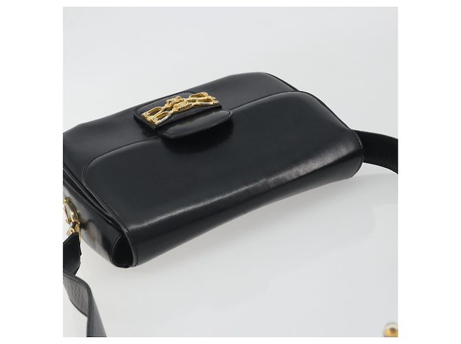 Céline Borsa a tracolla CELINE in pelle nera e oro Auth 194301 Nero D'oro - vista 6
