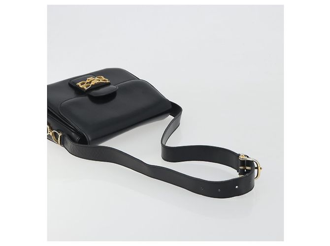 Céline Borsa a tracolla CELINE in pelle nera e oro Auth 194301 Nero D'oro - vista 7
