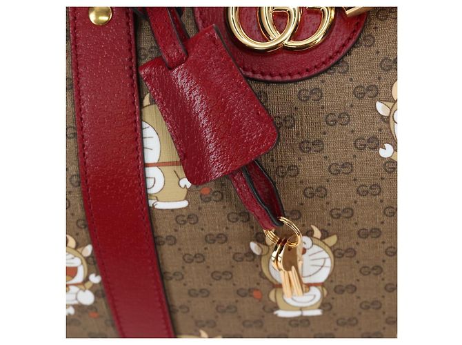Padlock GUCCI x Doraemon Micro GG Boston Bag aus PVC und Leder Beige 647815 Auth 167459SM - Ansicht 15