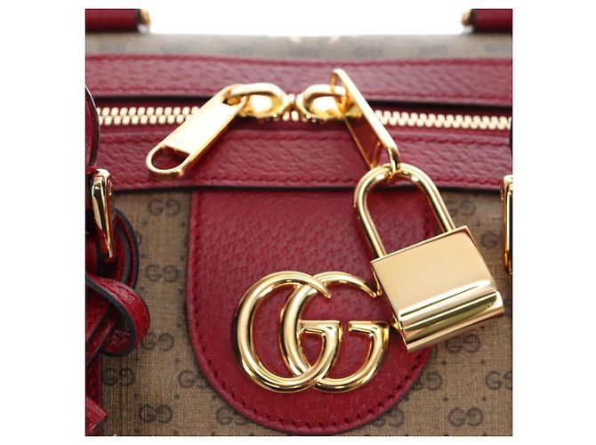 Padlock GUCCI x Doraemon Micro GG Boston Bag aus PVC und Leder Beige 647815 Auth 167459SM - Ansicht 16
