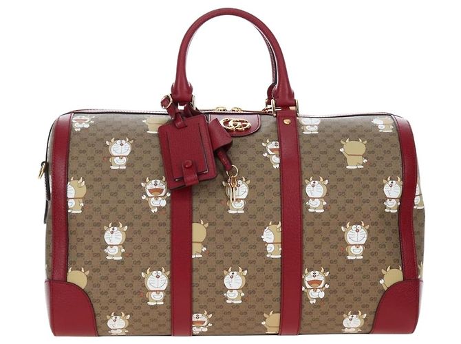 Padlock GUCCI x Doraemon Micro GG Boston Bag aus PVC und Leder Beige 647815 Auth 167459SM - Ansicht 2