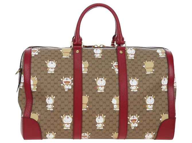 Padlock GUCCI x Doraemon Micro GG Boston Bag aus PVC und Leder Beige 647815 Auth 167459SM - Ansicht 3