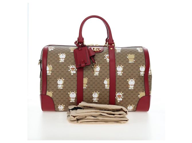 Padlock GUCCI x Doraemon Micro GG Boston Bag aus PVC und Leder Beige 647815 Auth 167459SM - Ansicht 32