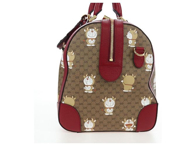 Padlock GUCCI x Doraemon Micro GG Boston Bag aus PVC und Leder Beige 647815 Auth 167459SM - Ansicht 4