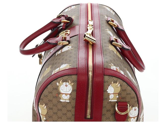 Padlock GUCCI x Doraemon Micro GG Boston Bag aus PVC und Leder Beige 647815 Auth 167459SM - Ansicht 6