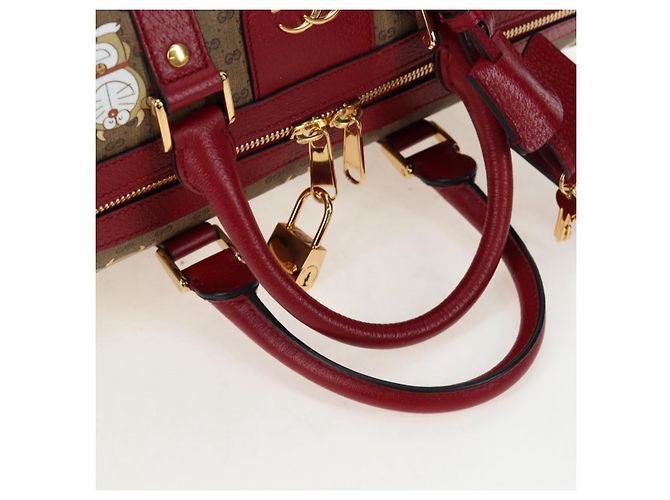 Padlock GUCCI x Doraemon Micro GG Boston Bag aus PVC und Leder Beige 647815 Auth 167459SM - Ansicht 7