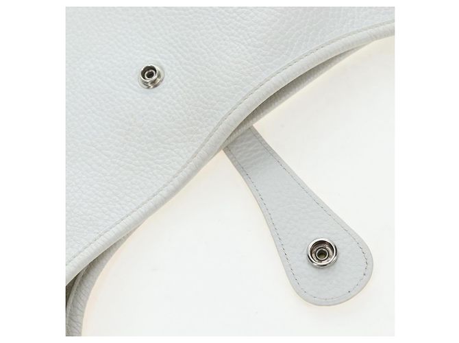 Hermès Borsa a tracolla HERMES Evelyn 1GM in pelle bianca argento Auth 195640SAM Bianco - vista 17
