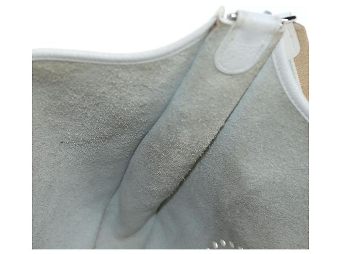 Hermès Borsa a tracolla HERMES Evelyn 1GM in pelle bianca argento Auth 195640SAM Bianco - vista 19