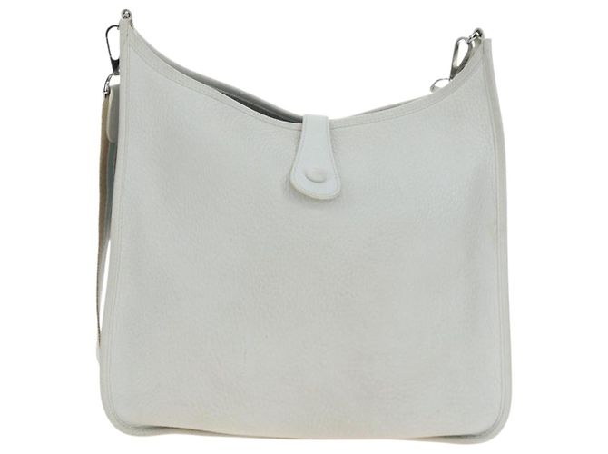Hermès Borsa a tracolla HERMES Evelyn 1GM in pelle bianca argento Auth 195640SAM Bianco - vista 3