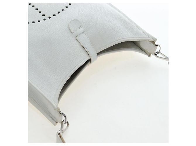 Hermès Borsa a tracolla HERMES Evelyn 1GM in pelle bianca argento Auth 195640SAM Bianco - vista 7