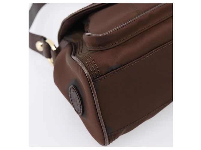 Céline Borsa a mano CELINE Nylon Brown Gold Auth 196564 Marrone D'oro - vista 11