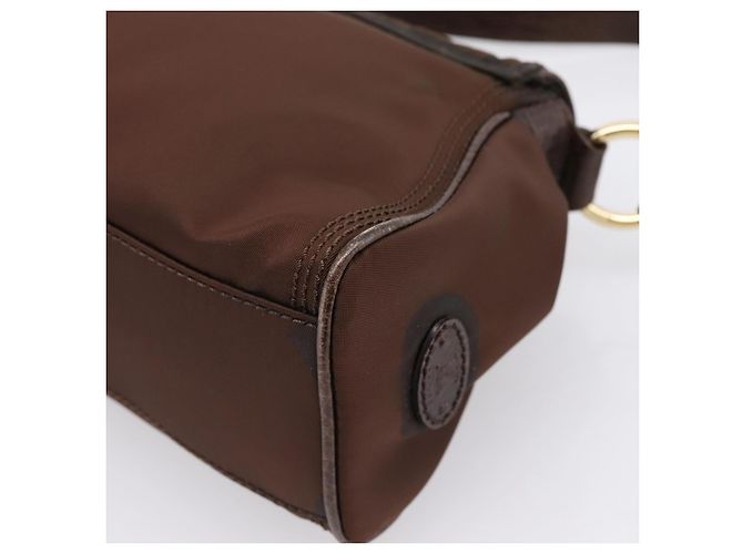 Céline Borsa a mano CELINE Nylon Brown Gold Auth 196564 Marrone D'oro - vista 12