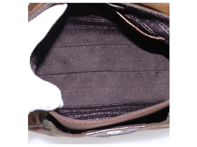 Céline Borsa a mano CELINE Nylon Brown Gold Auth 196564 Marrone D'oro - vista 15
