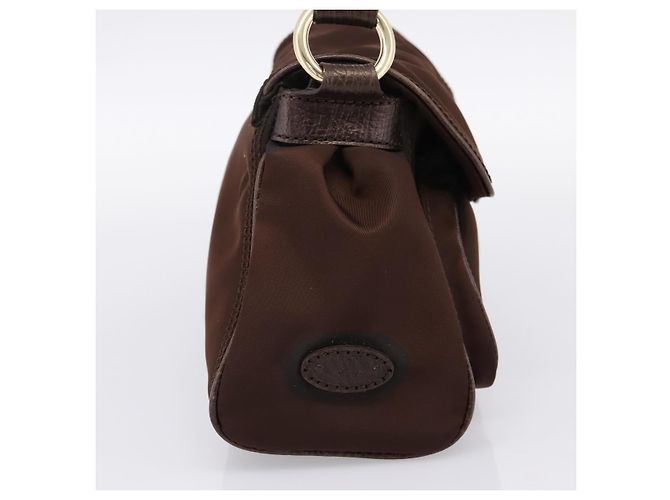 Céline Borsa a mano CELINE Nylon Brown Gold Auth 196564 Marrone D'oro - vista 4