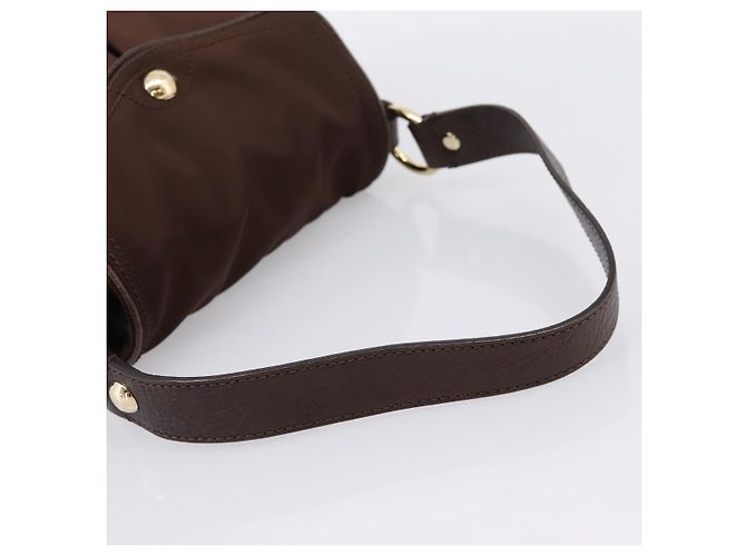 Céline Borsa a mano CELINE Nylon Brown Gold Auth 196564 Marrone D'oro - vista 7