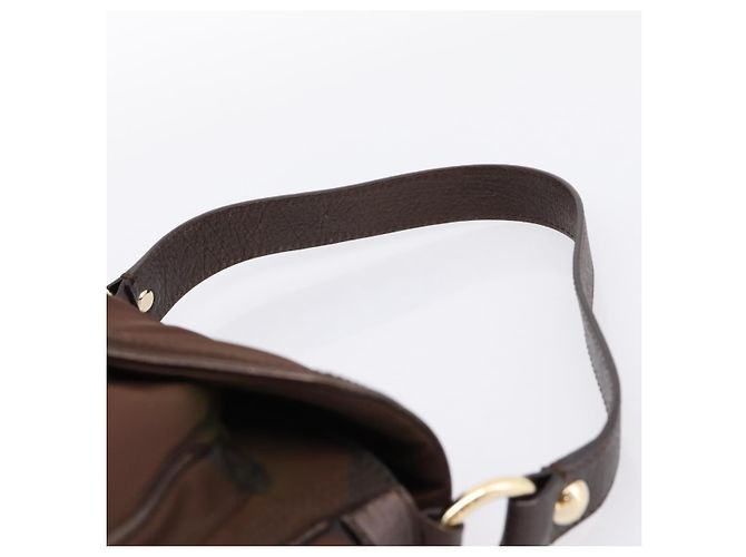 Céline Borsa a mano CELINE Nylon Brown Gold Auth 196564 Marrone D'oro - vista 8