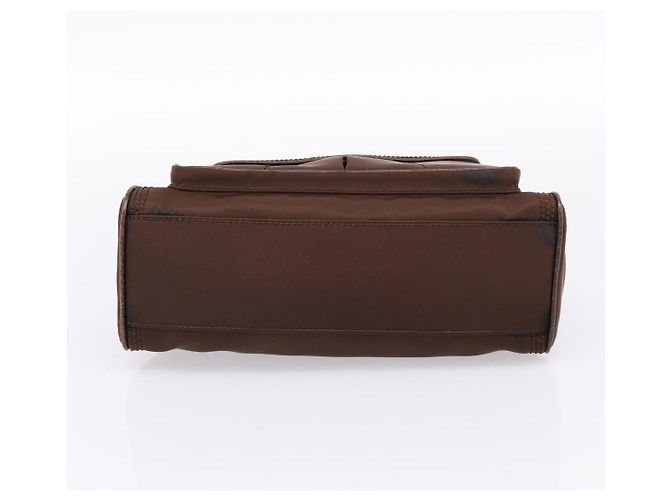 Céline Borsa a mano CELINE Nylon Brown Gold Auth 196564 Marrone D'oro - vista 9