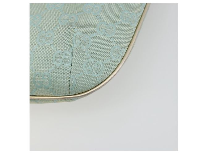 Borsa a tracolla GUCCI GG Canvas Azzurro Oro 005 0813 Auth 195610A D'oro Blu chiaro - vista 12