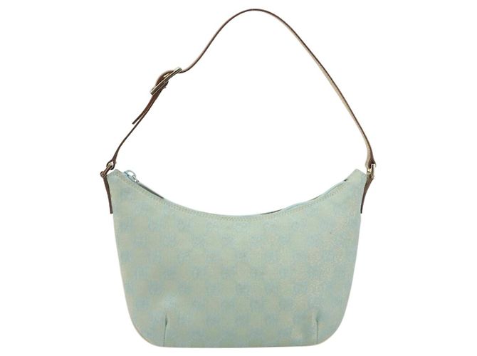 Borsa a tracolla GUCCI GG Canvas Azzurro Oro 005 0813 Auth 195610A D'oro Blu chiaro - vista 2