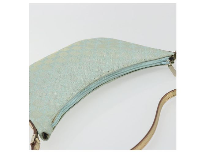 Borsa a tracolla GUCCI GG Canvas Azzurro Oro 005 0813 Auth 195610A D'oro Blu chiaro - vista 6