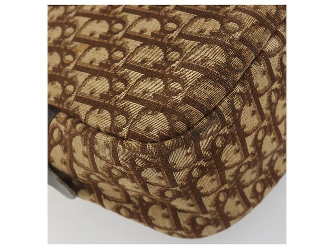 Borsa a tracolla Christian Dior Trotter Canvas Marrone Oro Auth bs36727 D'oro - vista 11