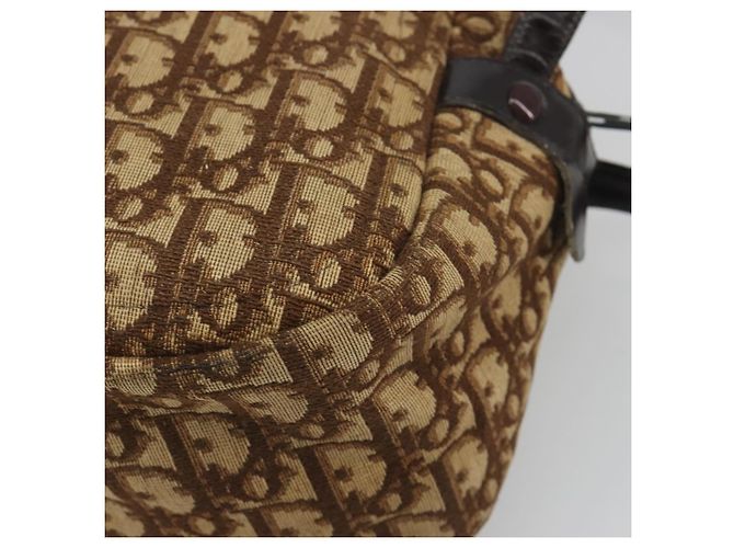 Borsa a tracolla Christian Dior Trotter Canvas Marrone Oro Auth bs36727 D'oro - vista 12