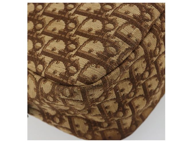 Borsa a tracolla Christian Dior Trotter Canvas Marrone Oro Auth bs36727 D'oro - vista 13