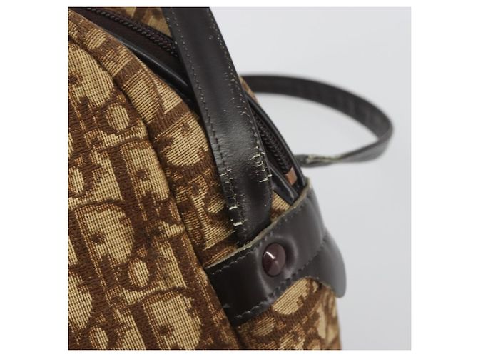 Borsa a tracolla Christian Dior Trotter Canvas Marrone Oro Auth bs36727 D'oro - vista 14
