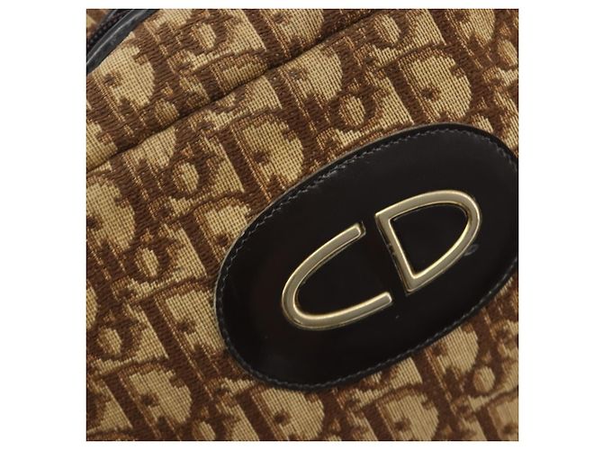 Borsa a tracolla Christian Dior Trotter Canvas Marrone Oro Auth bs36727 D'oro - vista 15