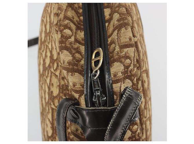 Borsa a tracolla Christian Dior Trotter Canvas Marrone Oro Auth bs36727 D'oro - vista 16
