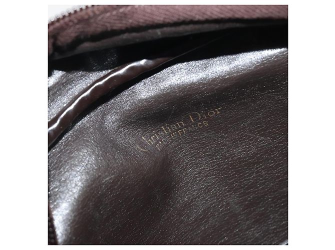 Borsa a tracolla Christian Dior Trotter Canvas Marrone Oro Auth bs36727 D'oro - vista 17
