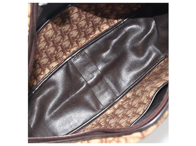 Borsa a tracolla Christian Dior Trotter Canvas Marrone Oro Auth bs36727 D'oro - vista 18