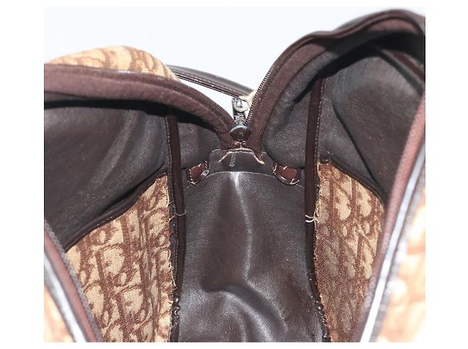 Borsa a tracolla Christian Dior Trotter Canvas Marrone Oro Auth bs36727 D'oro - vista 19