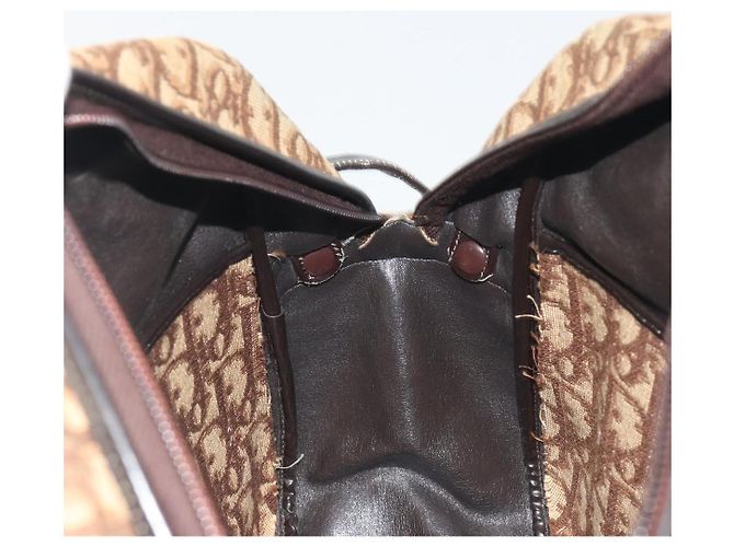 Borsa a tracolla Christian Dior Trotter Canvas Marrone Oro Auth bs36727 D'oro - vista 20