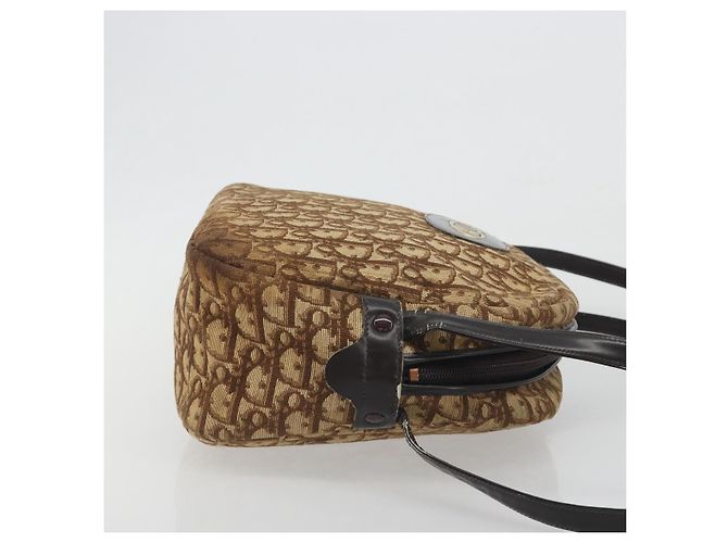Borsa a tracolla Christian Dior Trotter Canvas Marrone Oro Auth bs36727 D'oro - vista 4