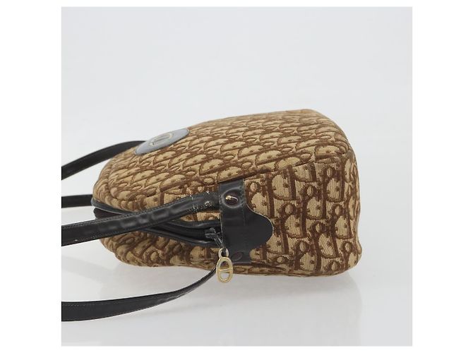 Borsa a tracolla Christian Dior Trotter Canvas Marrone Oro Auth bs36727 D'oro - vista 5