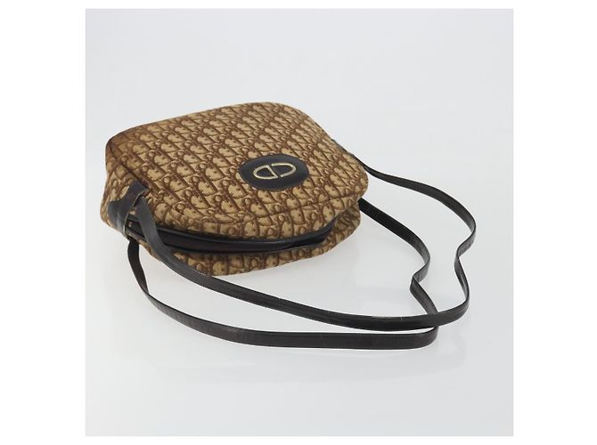 Borsa a tracolla Christian Dior Trotter Canvas Marrone Oro Auth bs36727 D'oro - vista 7